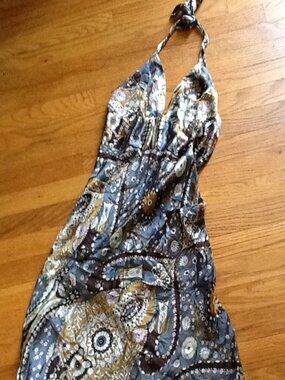 Halter Paisley Slip Dress